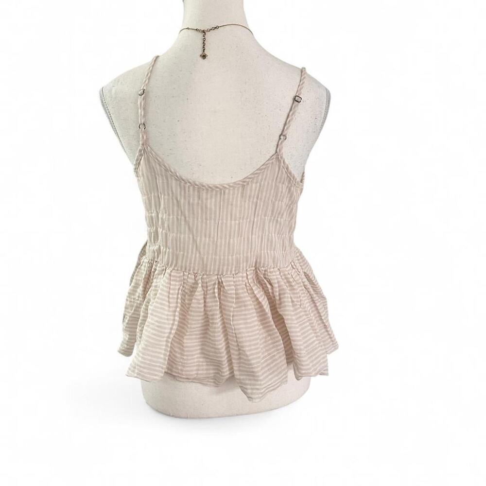 Ruffled Baby Doll Pin Striped Vintage Cami Made With Cotton So Cutsey Size XS - Picture 2 of 5
